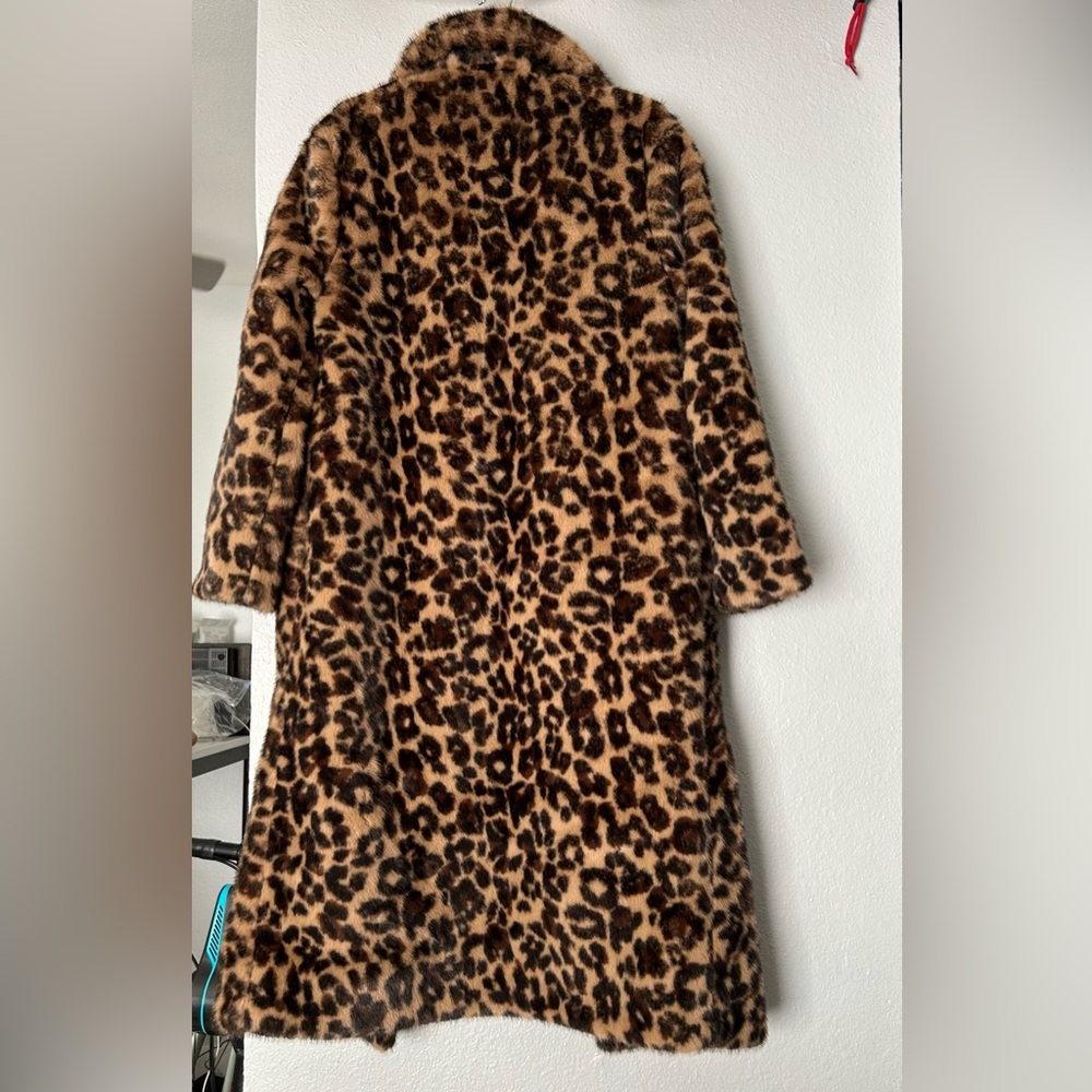 Leopard Print Faux Fur Coat